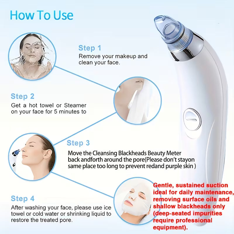 GENAI Beauty Meter - Blackhead Clean, Portable Facial Pore Cleaner