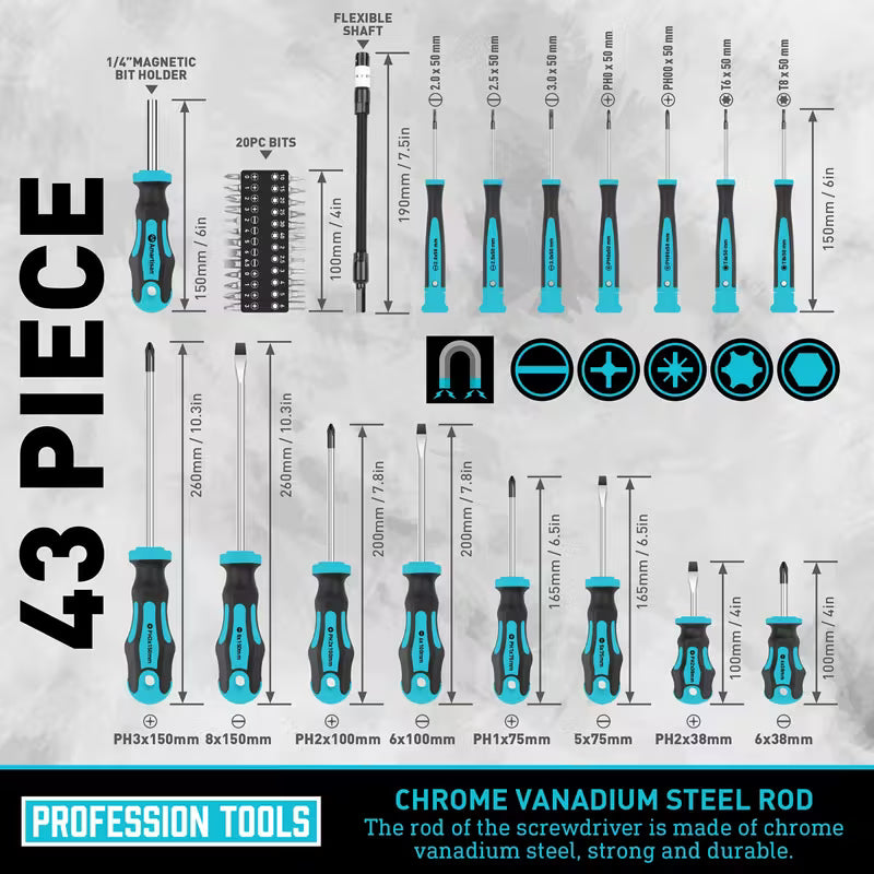 Screwdriver Set 43pcs